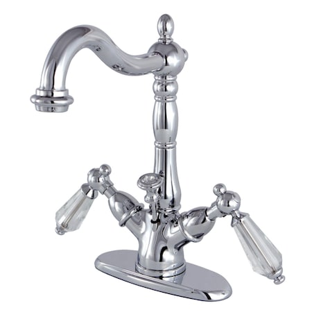Kingston Brass Wilshire 2-Handle Bthrm Faucet W/Brass Pop-Up & Cover Plate Chrome KS1431WLL